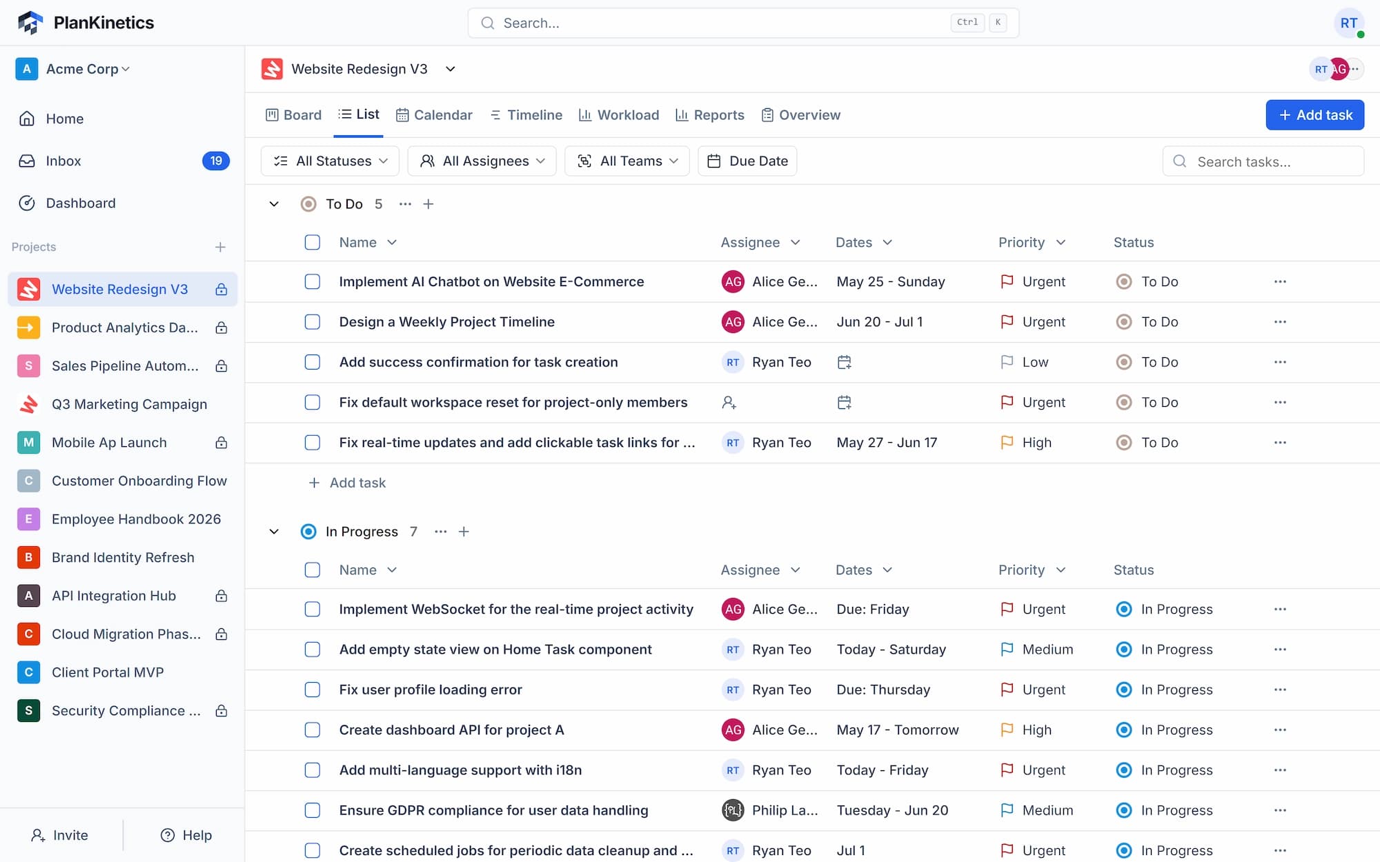 Project Lists
